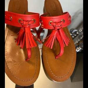 Coach Sheena Hibiscus Tassel Sandals size 10